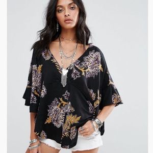 Free people Maui wowie printed floral blouse
